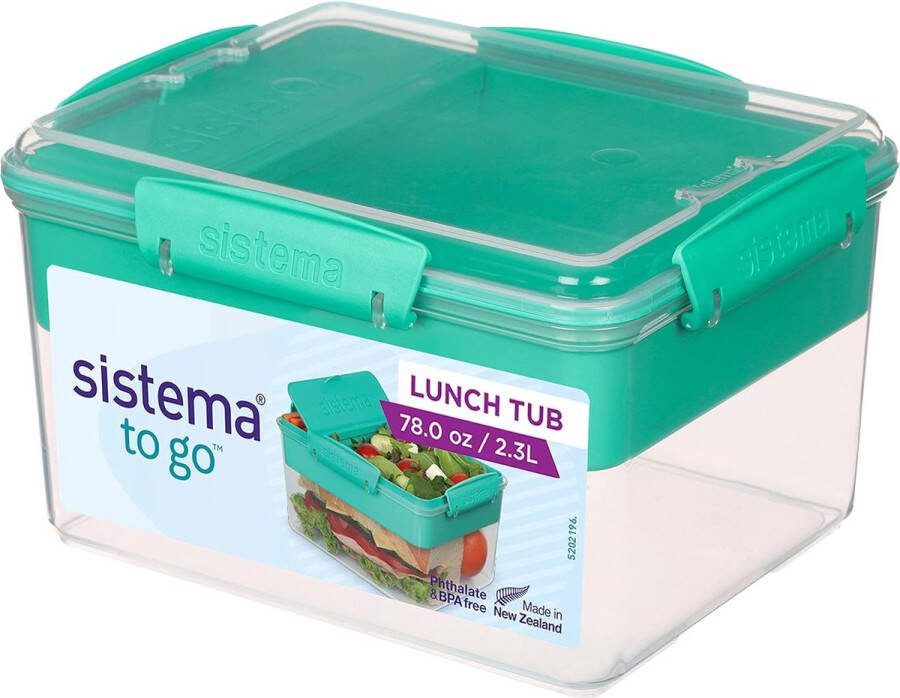 Lunchbox vershouddoos Lunch Tub 2 3 l voorraaddoos met aparte vakken voor portioneren BPA-vrij gemengde kleuren