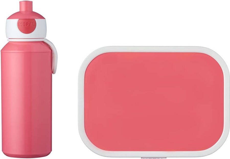 Lunchset (pop-up drinkfles en broodtrommel) -Rose pauzeset Campus ABS 0 mm 2 20 5 x 7 5 x 18 8