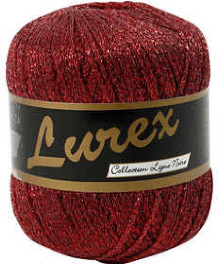Lurex glitter garen rood L: 160 m 25 gr 1 bol