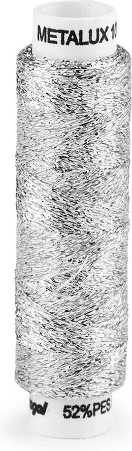 Lurexgaren zilver metallic borduurgaren metalic col. 301 1 klosje 100m