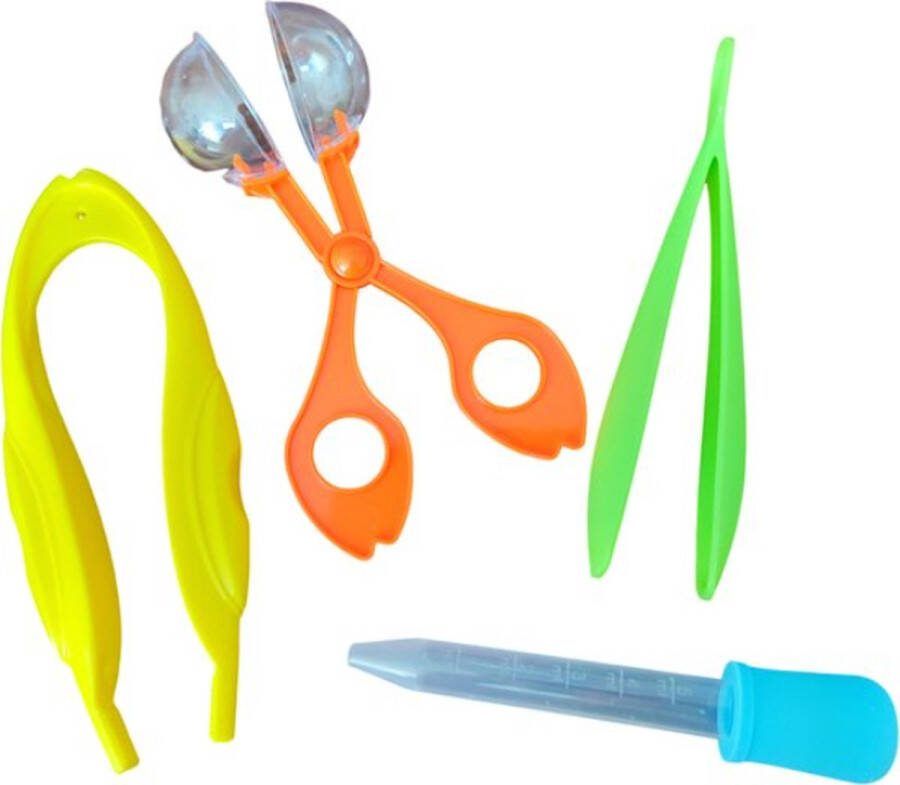 LuukyBB Fijne Motoriek Set 4 Stuks Pipet Tang Grijper Schaar Speelbak Montessori Educatieve Tool Tools Speelgoed Motoriekset Dreumes Peuter Educatief Montessorri Motoriekset Motorische Vaardigheden Ontwikkelen Montesori Oefenset
