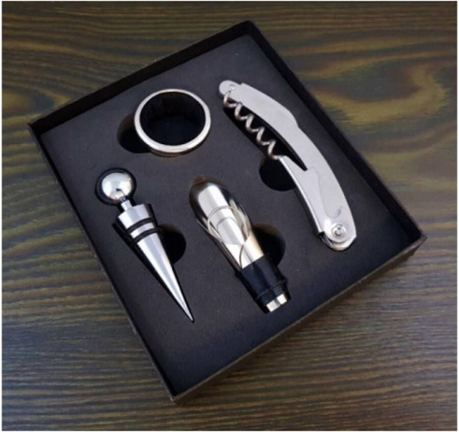 Borvat Luxe 4-delige Wijnopener Set Wijn Accessoires Geschenk Doos Wijnopener | Wijnopener Set Cadeautip