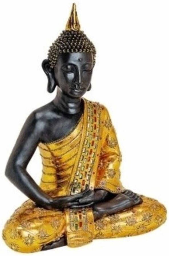 Merkloos Sans marque Luxe boeddha beeld zwart goud zittend 64 cm