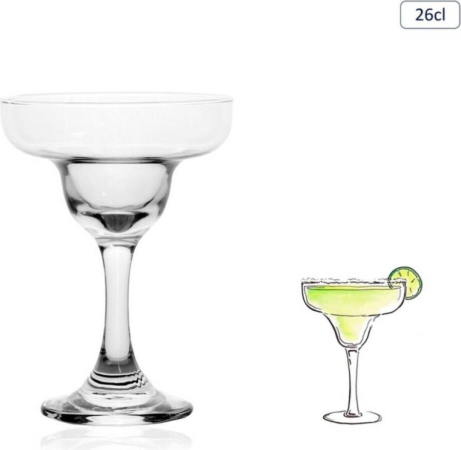 Luxe Cocktailglazen Set 6 Stuks 260 ml 26 cl Glas Hoogwaardige kwaliteit Cocktail Glazen