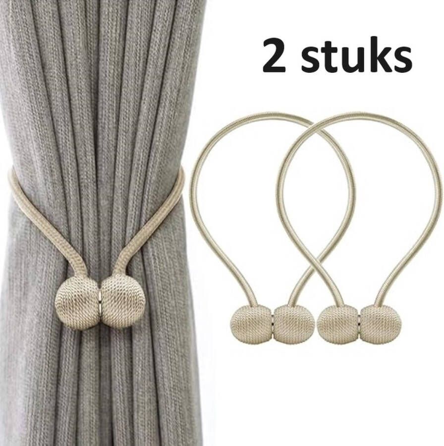 Luxe Gordijn Embrasse Gordijn Houder Magnetisch Gordijn Accessoires 2 Stuks Beige