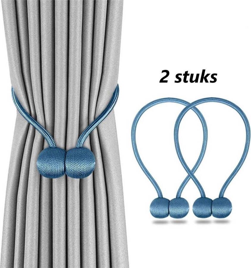 Luxe Gordijn Embrasse Gordijn Houder Magnetisch Gordijn Accessoires 2 Stuks Blauw