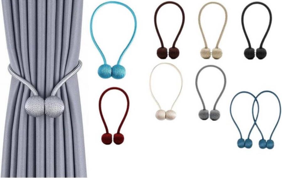 Luxe Gordijn Embrasse Gordijn Houder Magnetisch Gordijn Accessoires 2 Stuks Licht Blauw