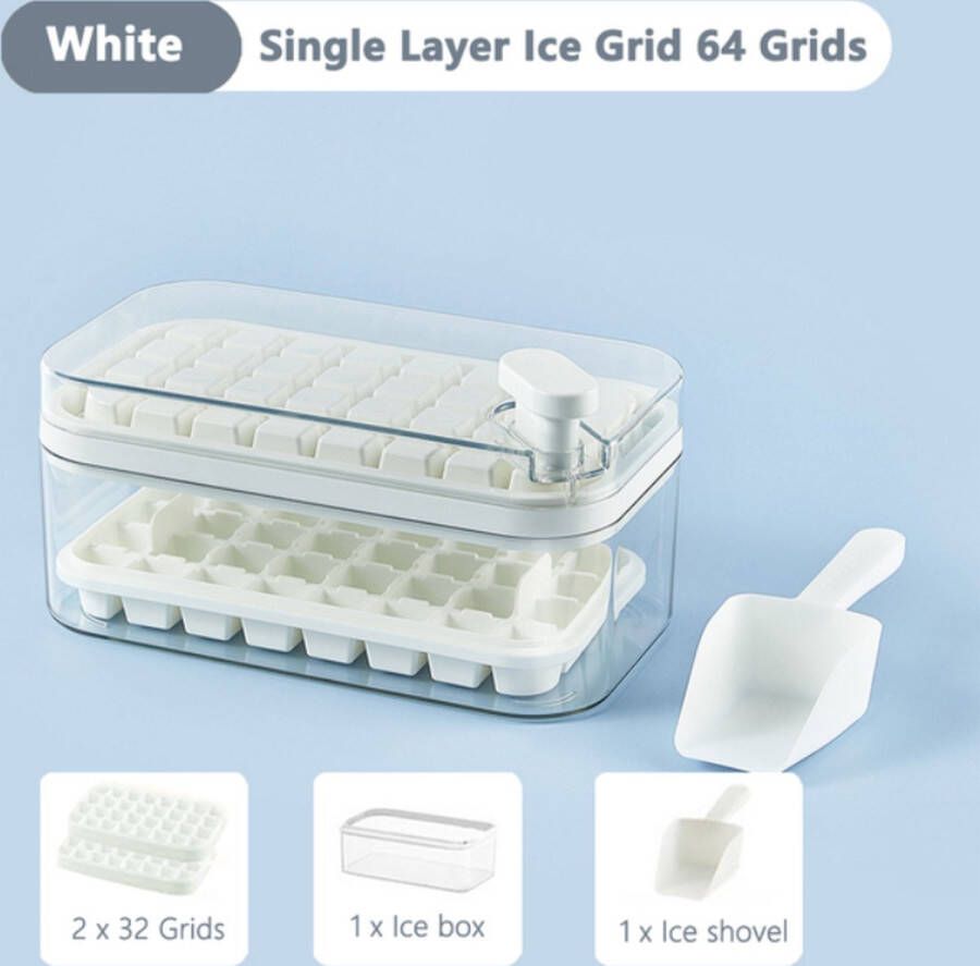 Luxe ijsblokjesmaker voor ijsbad ijsblokjesvorm doos met deksel opvangdoos met schep