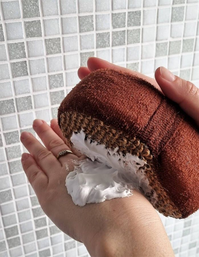 Merkloos Sans marque Luxe Jute douche spons bruin Scrub Massage 100% duurzaam Badspons Eco Douche spons
