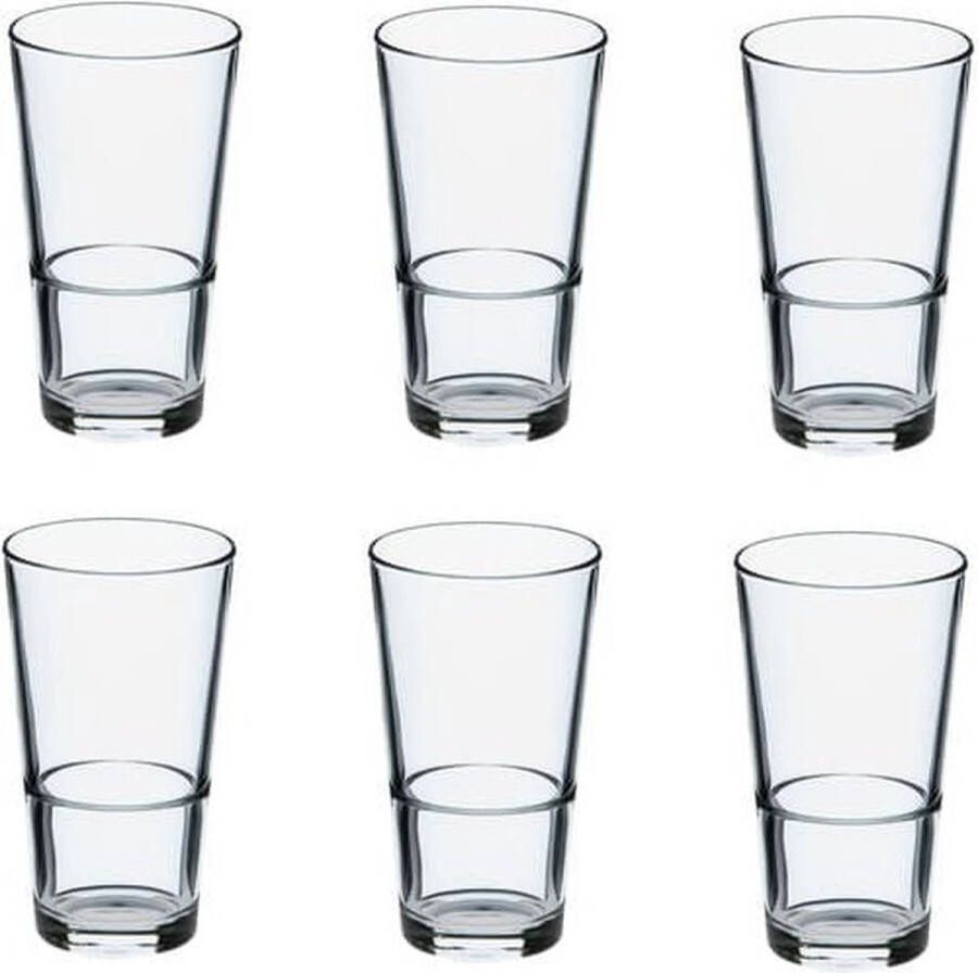 Merkloos Luxe Drinkglazen 340ml 34cl (6 Stuks) Drinkglas Limonadeglazen Glas Hoogwaardige kwaliteit Glazenset Drinkglazen