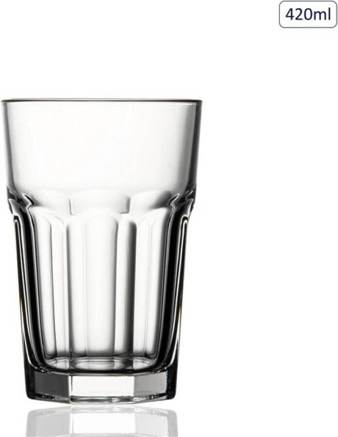 Professionele Longdrinkglazen Set 6 Stuks 420 ml 42 cl Dik Glas Long Drink Glazen Set Limonade Glazen Hoogwaardige kwaliteit Cocktail Glazen Water Glazen Longdrinkglazen