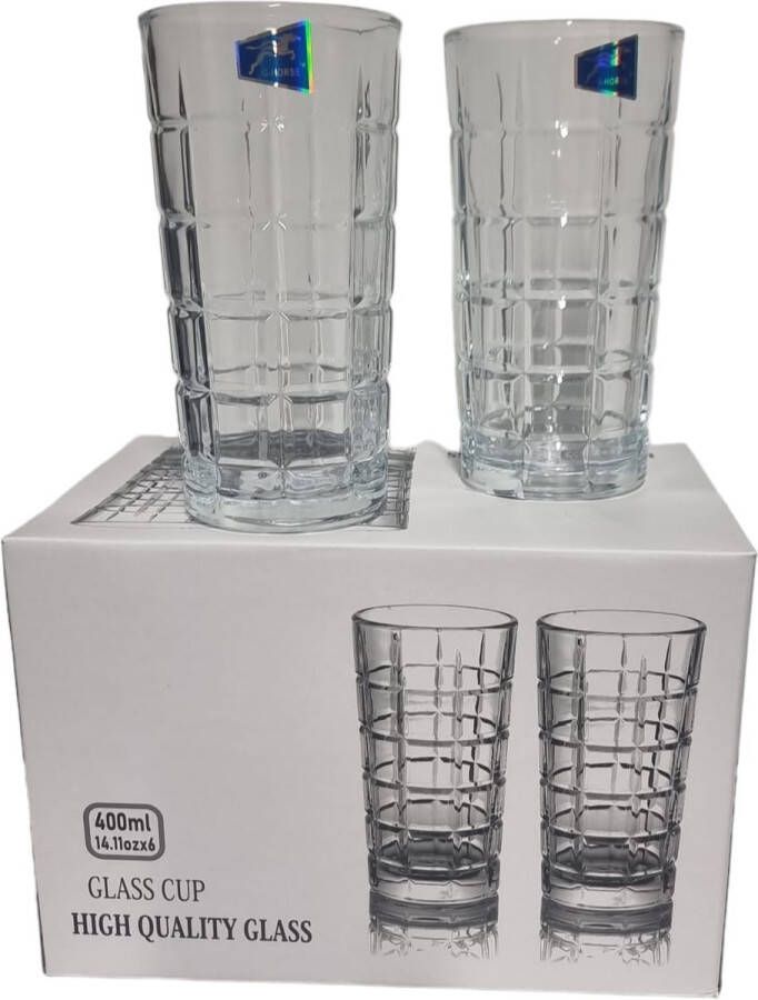 Luxe Longdrinkglazen Waterglazen Drinkglazen Longdrinkglas 6 stuks 400ml Hoge kwaliteit