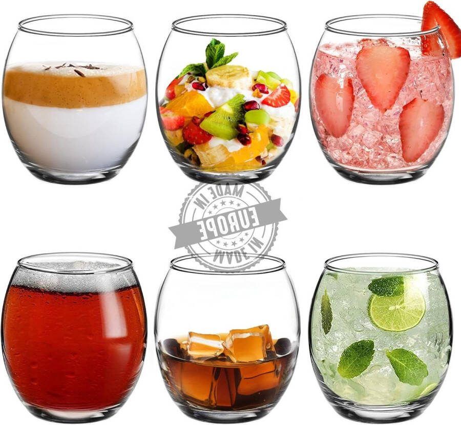 Luxe Never Mors Tumblers Glazen Set van 6 405ml loodvrij whiskyglazen dessertglazen