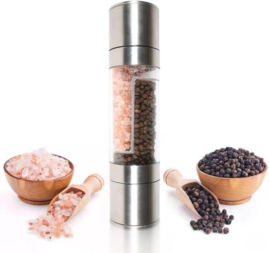 Luxe Peper & Zoutmolen 2 in 1 Handmatig Verschillende Fijnheid RVS