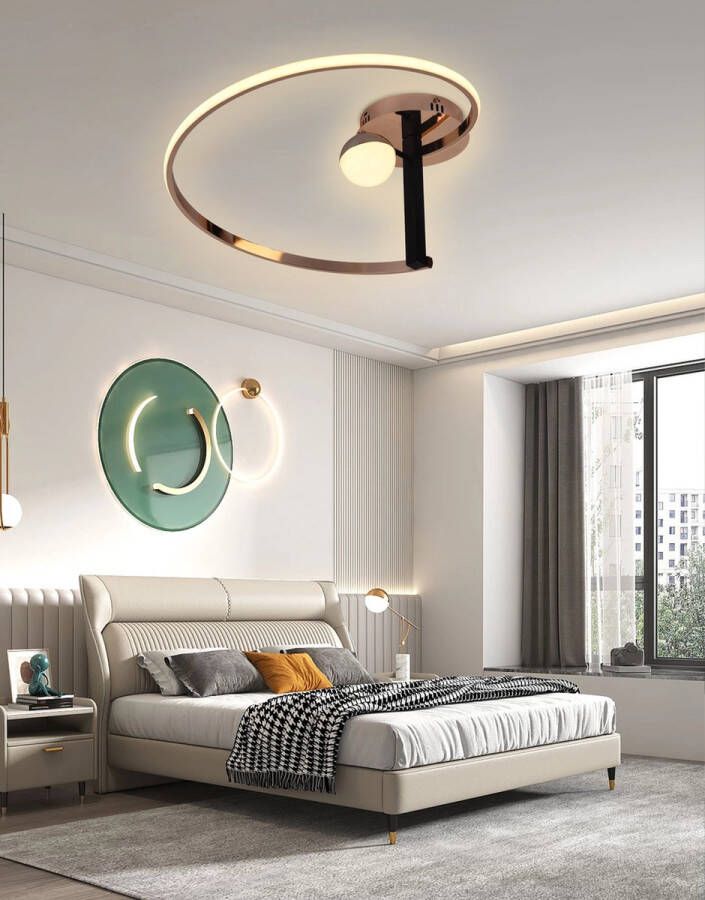 Luxe Plafondlamp Goud Chroom Plafonnière Ø50cm Smartlamp LED Met Afstandsbediening en App Warm Wit Licht Slaapkamer Eetkamer Keuken Badkamer Woonkamer