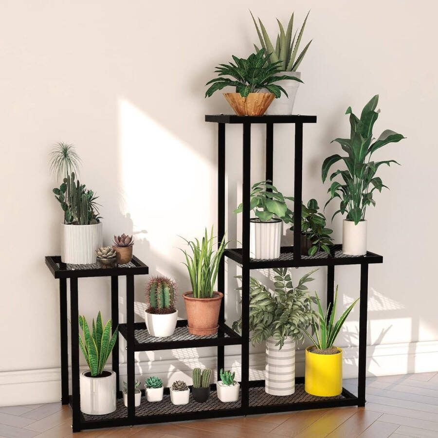 Luxe Plantenstandaard Plantenrek Bloemrek Tuinplanten 4 Lagen 85 x 25 x 82 cm Decoratief