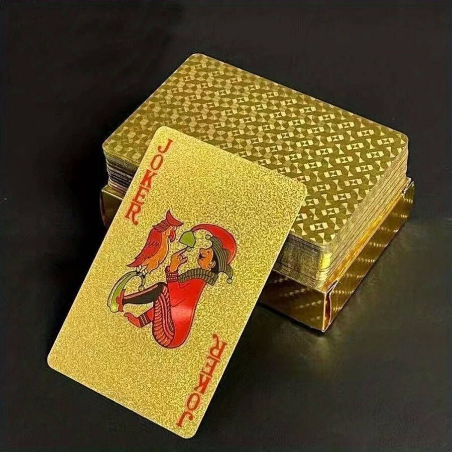 Luxe Premium Waterdichte Speel Kaarten Voor Pokeren Kaartspellen Drankspel Perfect Voor Families Spel Avonden Goud