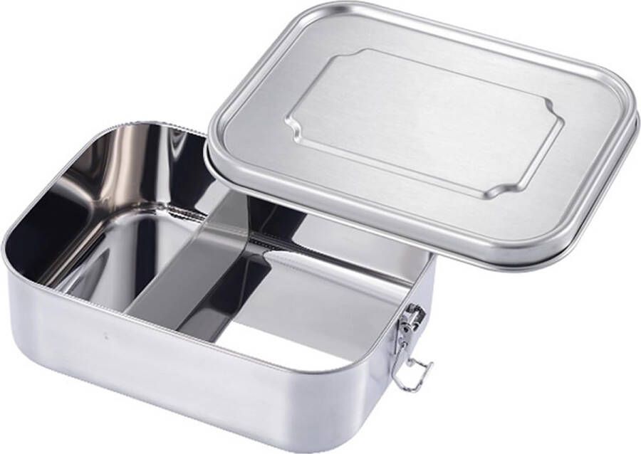 Luxe Roestvrijstalen Lunchbox Set met Verwijderbare Scheidingswanden 1200 ml