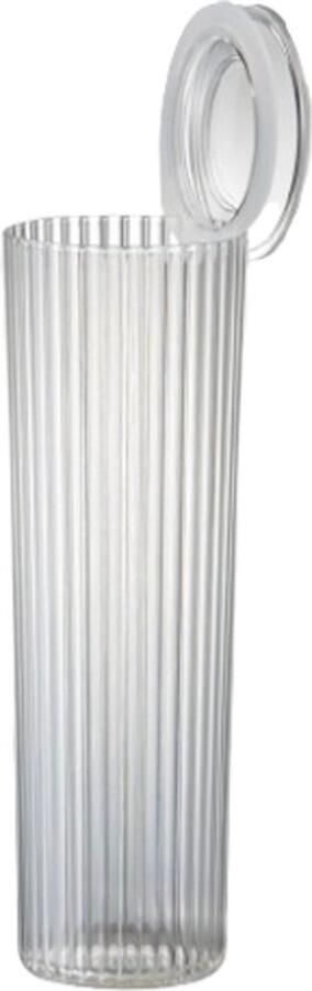 Luxe spaghettihouder Geribbeldd Vershoudbuis Transparant Kunststof 30 x 10 cm Voorraad Pasta Pot Pasta Blik- Klemdeksel Pasta bewaardoos
