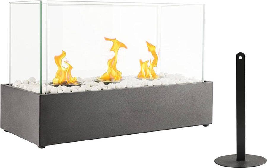 Luxe Tafelhaard Bio Ethanol Haard Tafelhaard 45cm x 28cm x 21cm Tuinhaard Inclusief 3 Verbrandingskamers Tafelhaard Binnen Ethanol Haard Binnen