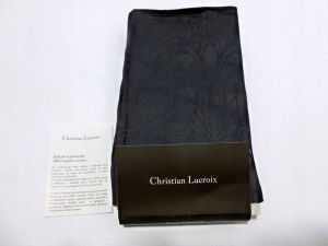 Luxe Tafelloper Christian Lacroix Damast Jacquard Zwart Gekamd Katoen 50 x 160 cm Hotel Kwaliteit Hotel Quality Luxe tafelloper Diner Dineren Vaderdag Cadeau Voor hem Papa papadag