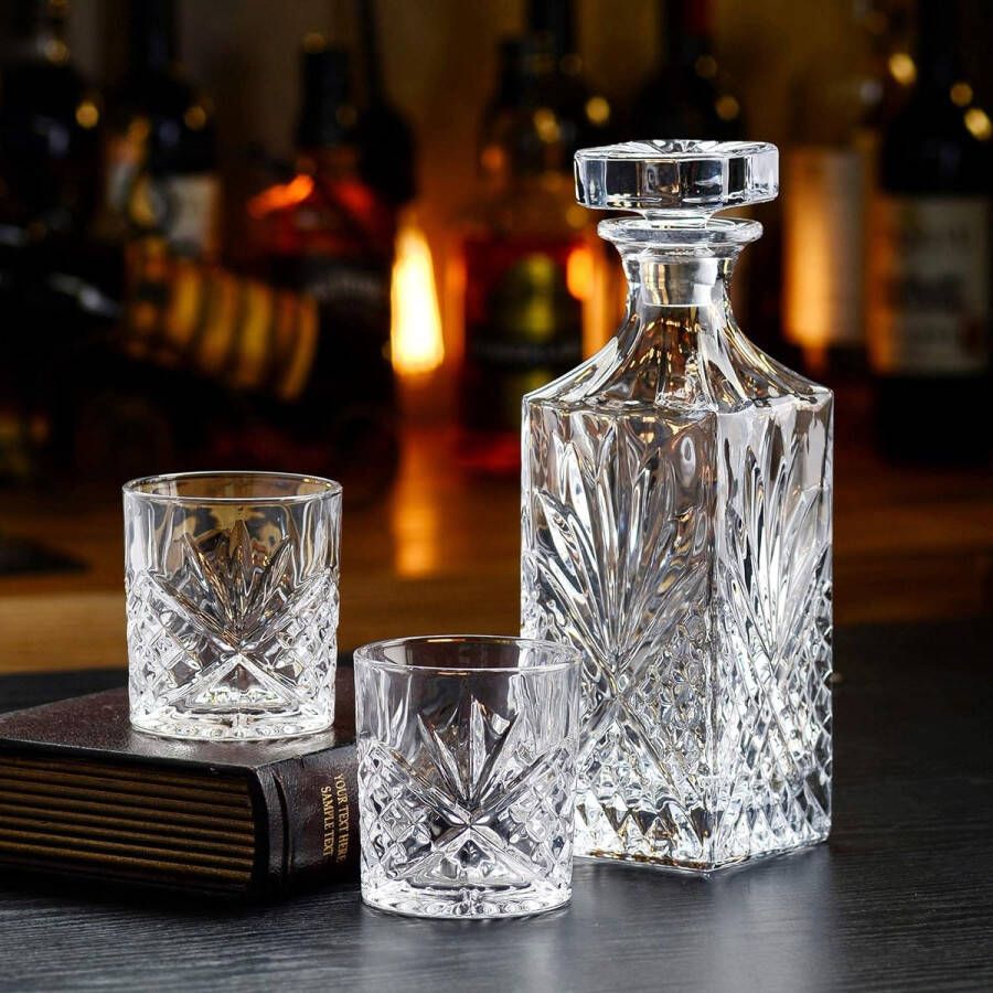 Luxe Whisky karaf en glazen set Dublin Crystal Collection