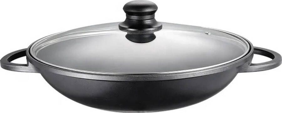 Luxe Wokpan met deksel 36 cm Inductie Alle Warmtebronnen Aziatisch Koken Oriëntal Cooking