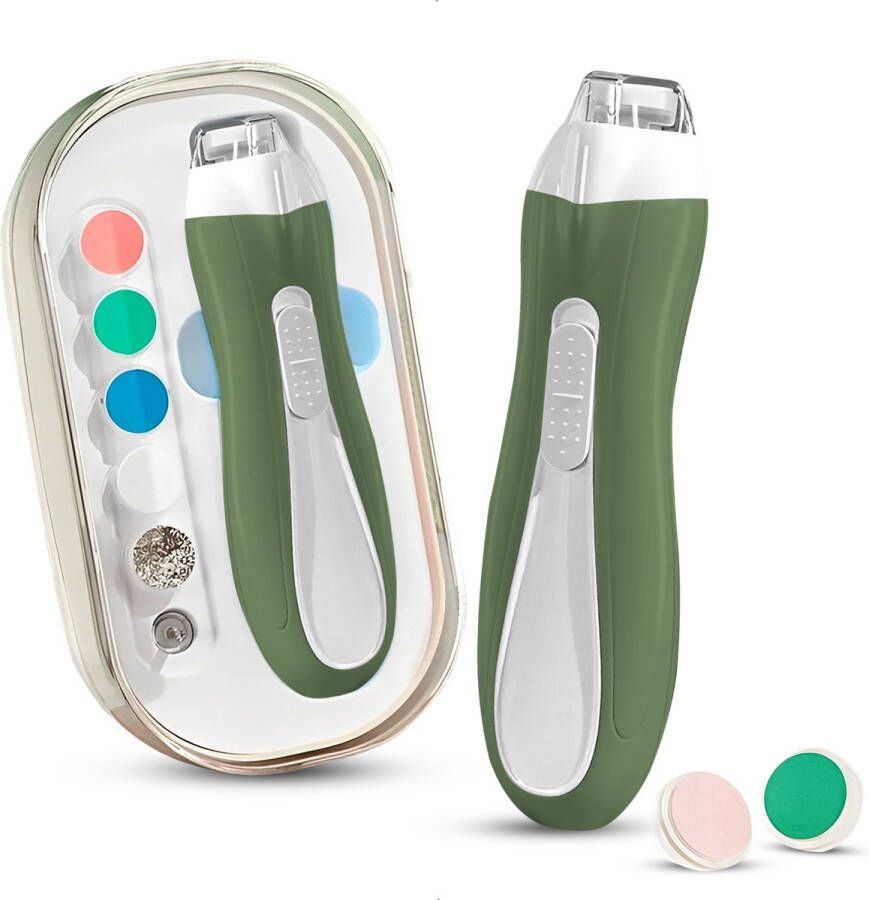 Luxegoed Nagelvijl set Nagel vijl set Electrische Baby Nagel Vijl Veilig nagels verzorgen met LED licht voor baby peuter kinderen en volwassenen met 6 verschillende vijlen en verstelbare snelheden