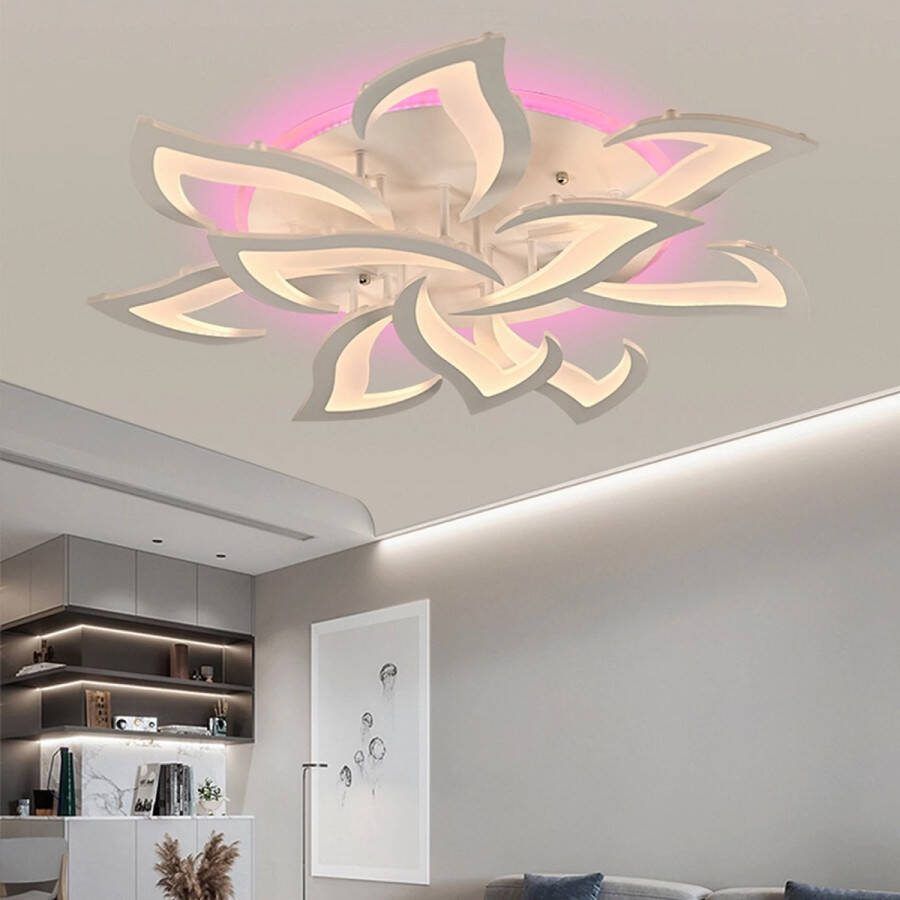 LuxiLamps 10 Sterren RGB Plafondlamp Ambient Light Wit Afstandsbediening Smart Lamp Dimbaar Met App Woonkamerlamp Moderne lamp Plafonniere