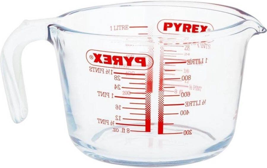 Maatbeker 1 liter Pyrex 29160 PIREX Graduated Size Keukenhouder Materiaal Multi-Colour Maatbeker 1 liter