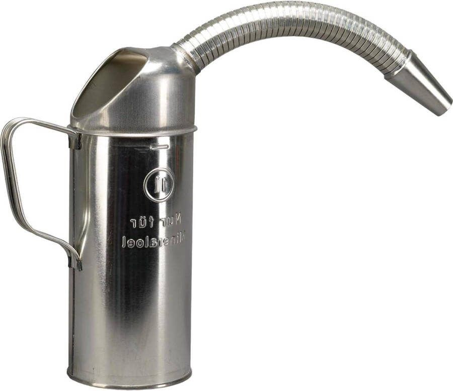 Maatbeker blik inclusief flexibele uitloop inhoud 1 liter zilver PRESSOL 7642 metingsschaal Measuring cup