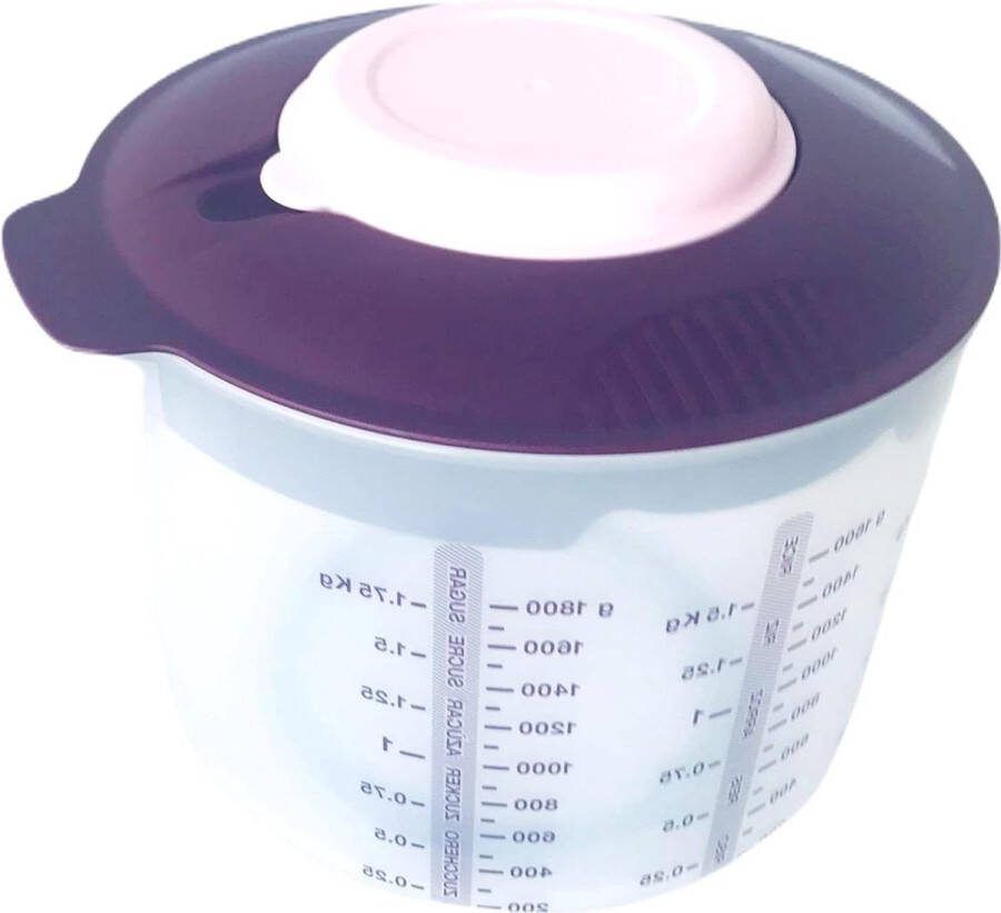 Maatbeker Candy 2 0 L Roerbeker Bakhulp D216 Braambes Paars Roze Wit Bakken Roer Mix