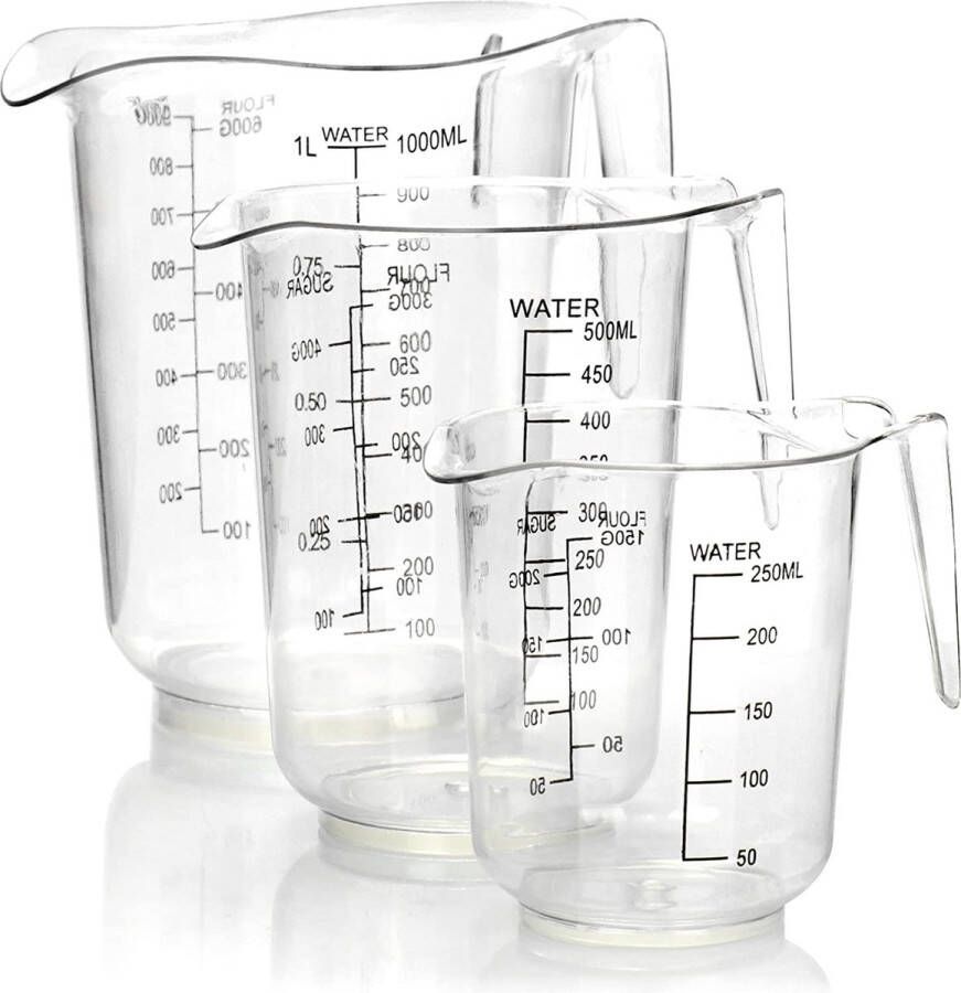 Maatbeker – Maatbeker set Meetlepels Maatcups – Measuring Cups – voor bakken en koken