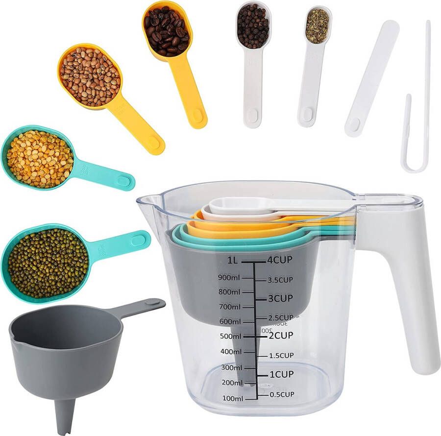 Maatbeker – Maatbeker set Meetlepels Maatcups – Measuring Cups – voor bakken en koken