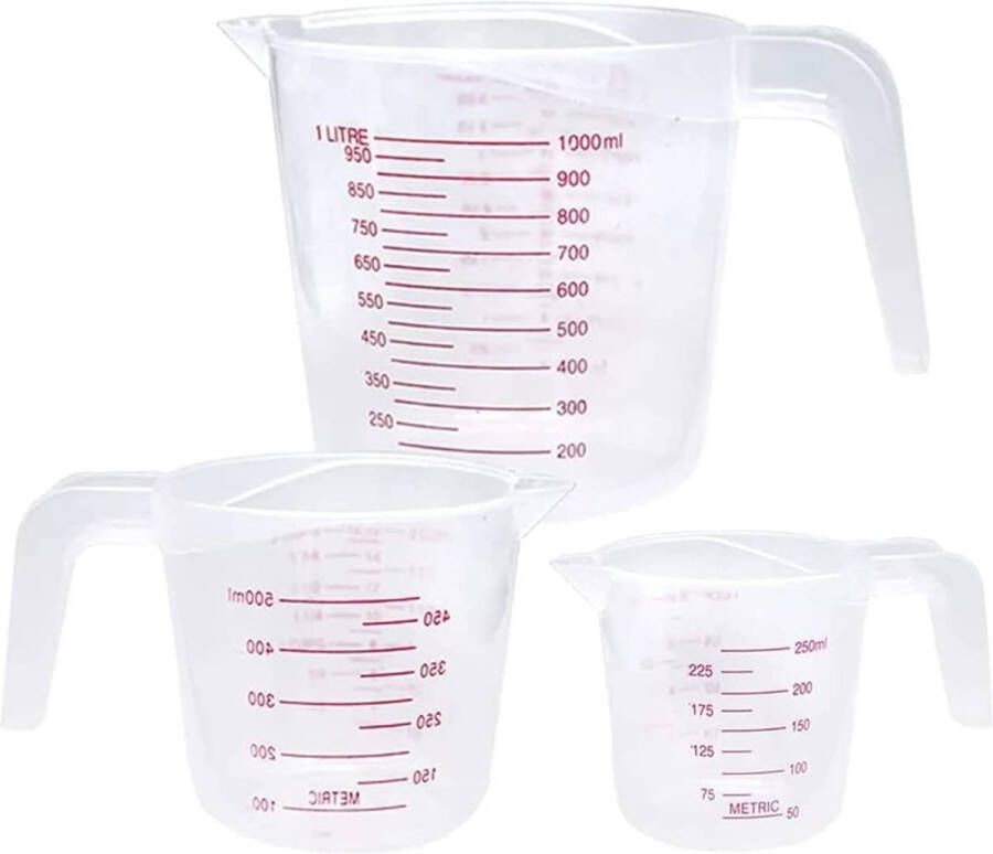 Maatbeker – Maatbeker set Meetlepels Maatcups – Measuring Cups – voor bakken en koken