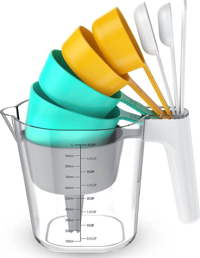 Maatbeker – Maatbeker set Meetlepels Maatcups – Measuring Cups – voor bakken en koken