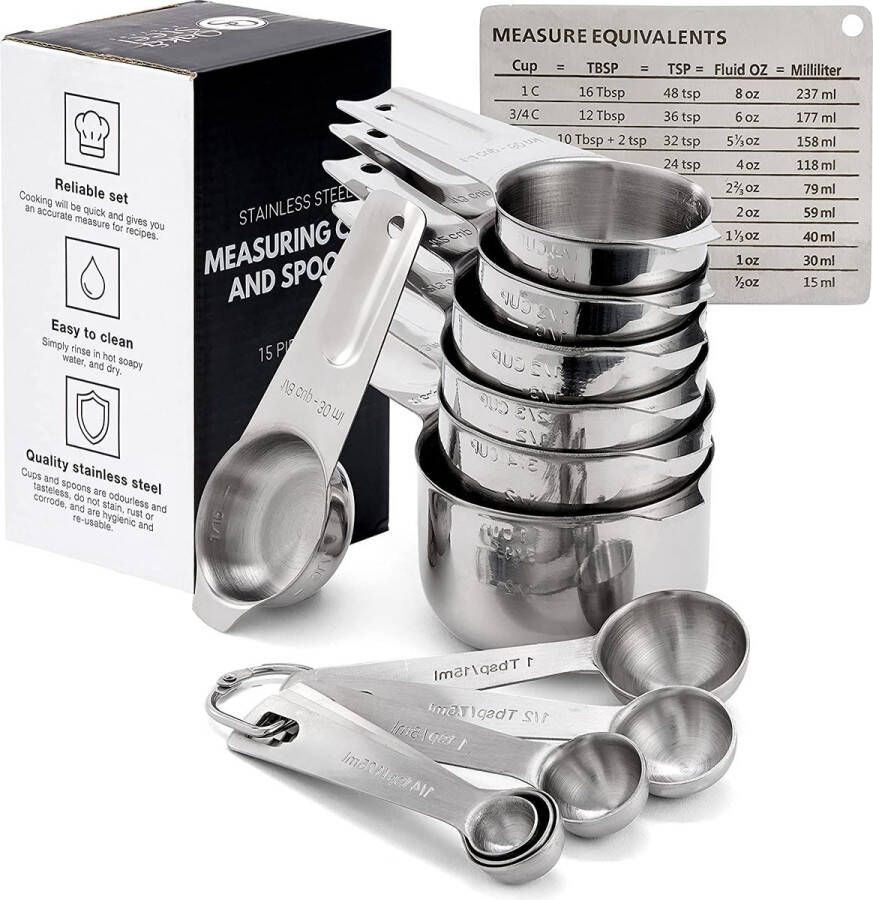 Maatbeker – Maatbeker set Meetlepels Maatcups – Measuring Cups – voor bakken en koken