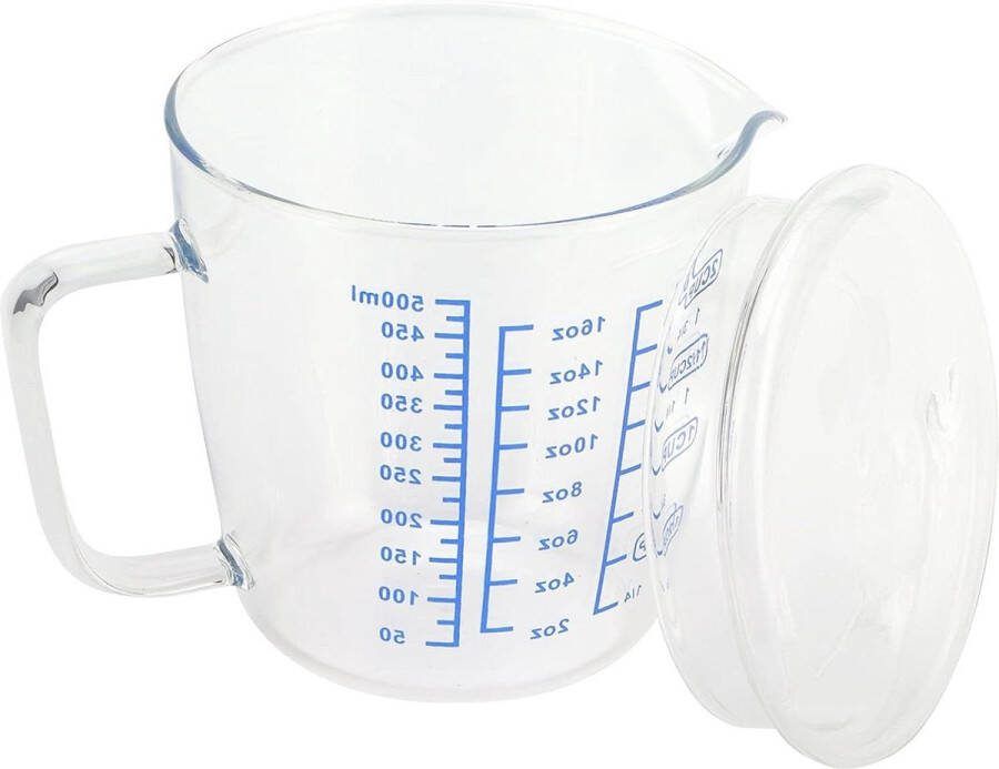Maatbeker met Deksel om Te Koken en Bakken met Handvat Voor Prepping Melk Wijn en Warm of Koud Vloeistof