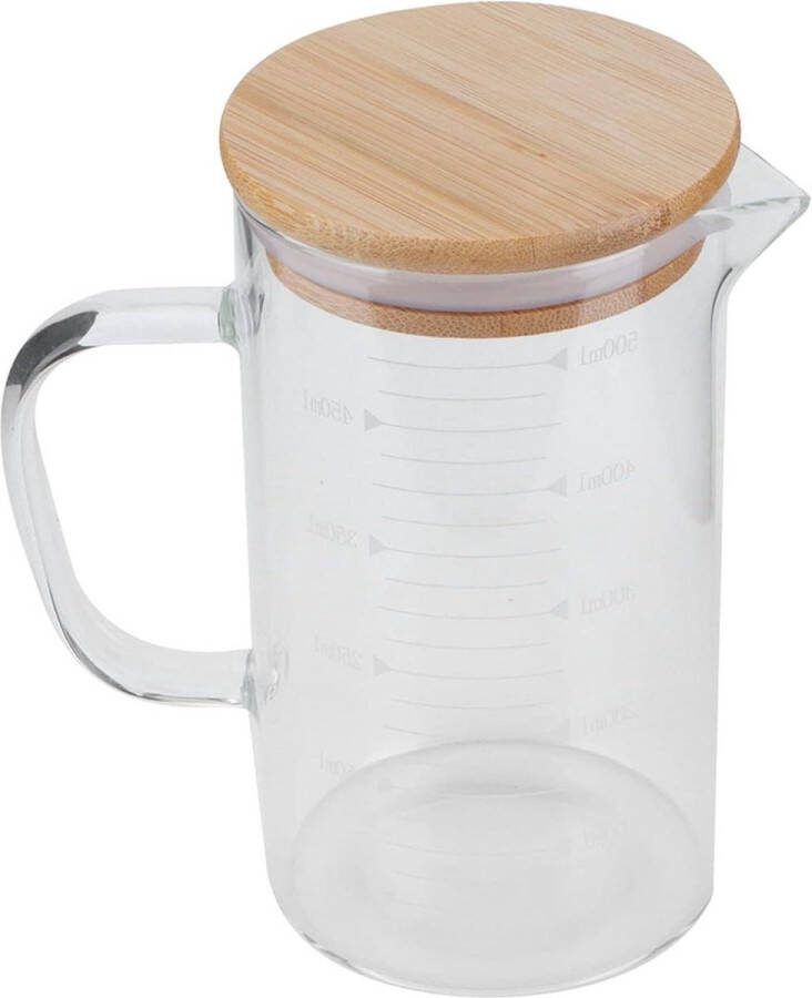 Maatbeker met handvat en duurzaam deksel Borosilicaatglas Hittebestendig Hotelrestaurant thuis 500 ml