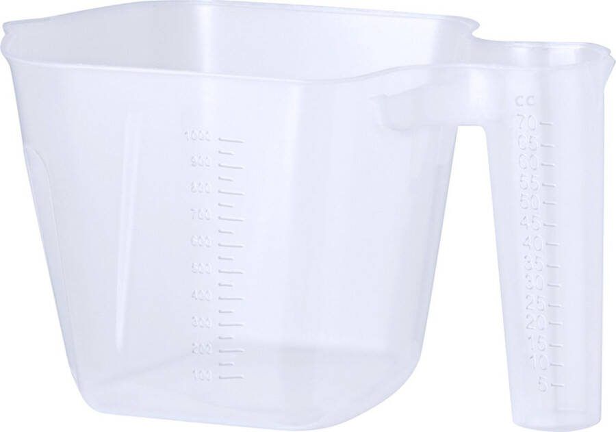 Maatbeker vierkant Plastic litermaat Schenkkan 1 liter