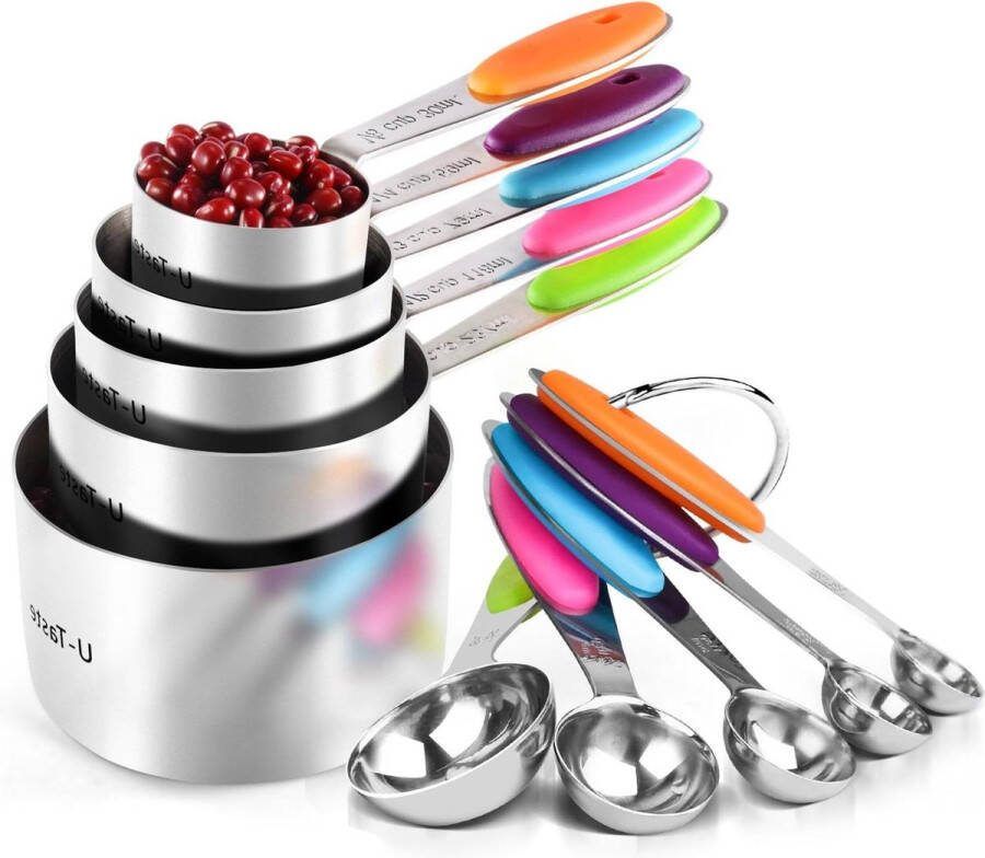 Maatbekers en maatlepels set 10 stuks keukenaccessoires