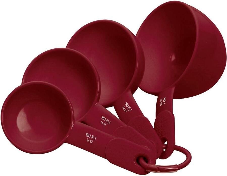 Maatbekers Set van 4 Rood Kunststof Keukenaccessoires