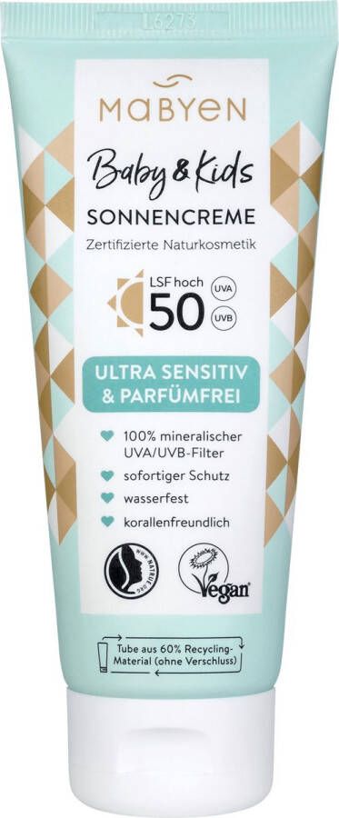 Mabyen Zonnebrand creme Baby & Kids sensitiv SPF 50 100 ml