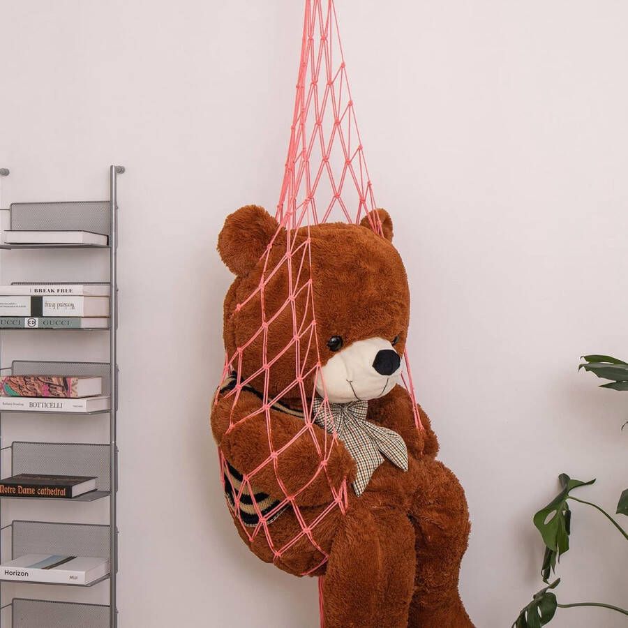 Macrame knuffeldier net hangmat klein pluchen speelgoed grote hoekmuur hangende organisator voor kinderen Boheems geweven decor display knuffels net