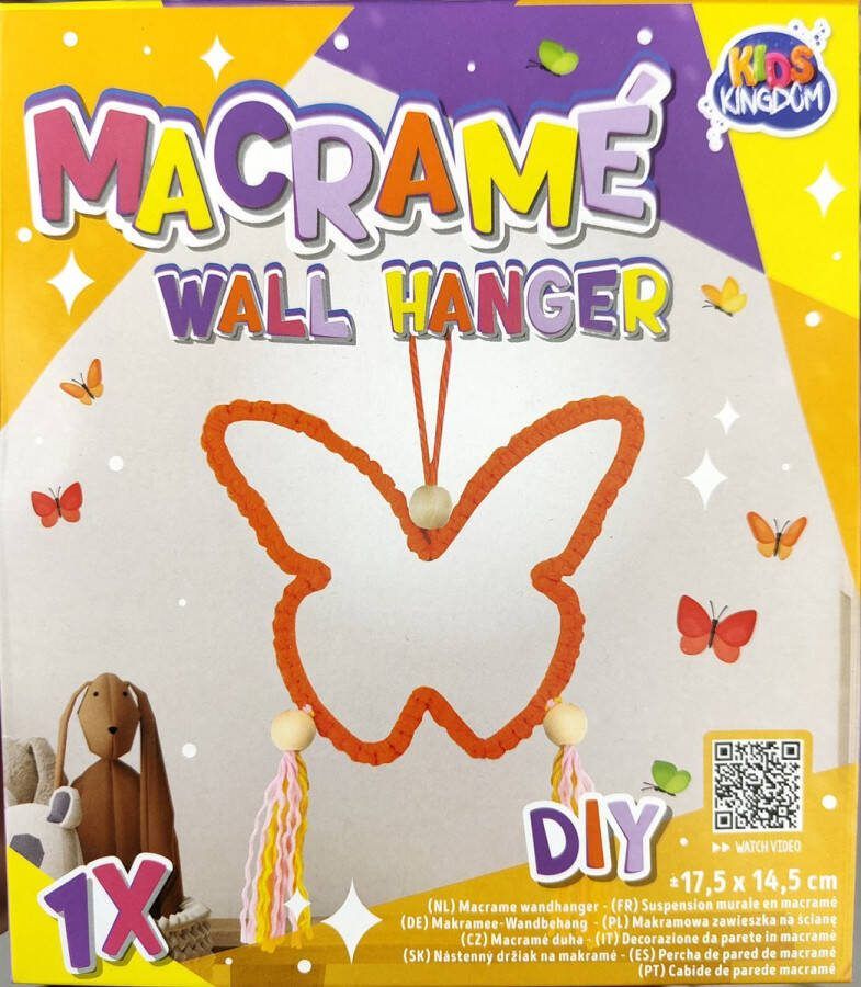 Macrame wandhanger Macrame wall hanger vlinder DIY knutselpakket kinderknutselspeelgoed
