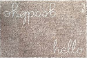 Mad About Mats Isla hello goodbye deurmat schoonloop wasbaar 50x75