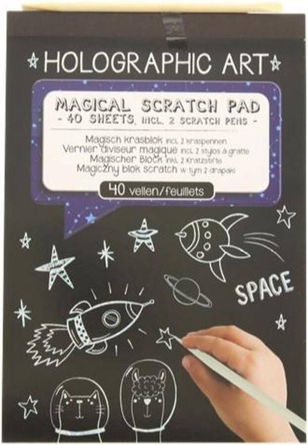 Magisch kladblok- Glitter Art zilver holografisch