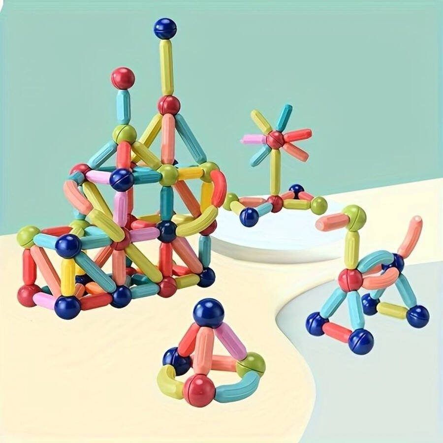 Magneet Speelgoed Magneet SET 100 stuks Puzzle Magnetisch Constructie speelgoed Magnetic Sticks Educatief Bouwstenen Kinderspeelgoed Bouwpakket Kleurijk