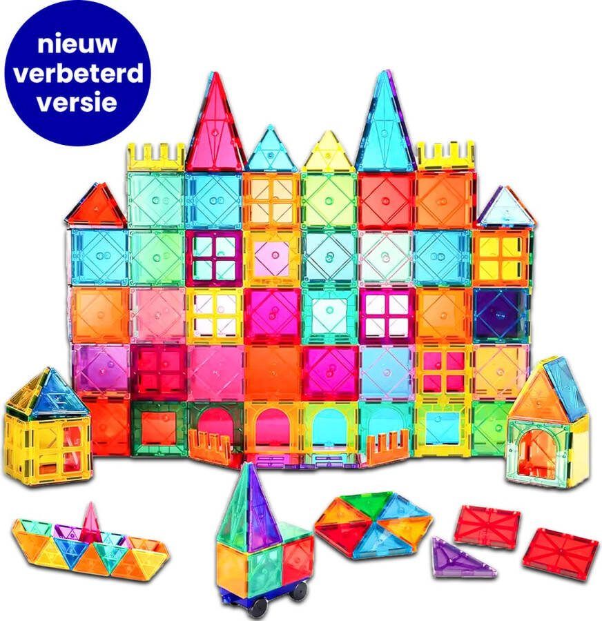 Magnetic tiles – Magnetisch speelgoed – 120 stuks – Magnetische tegels – Magnetische bouwblokken – Constructie speelgoed – Magnetische bouwstenen – Duurzaam speelgoed – Montessori speelgoed – Speelgoed kinderen