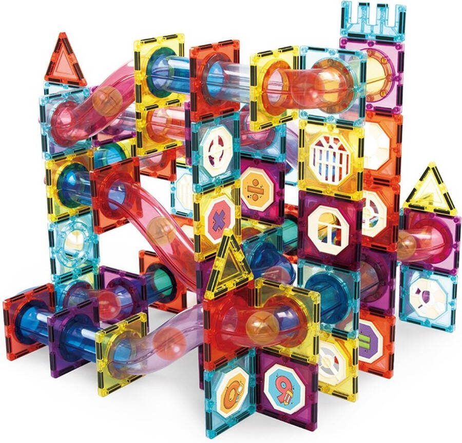 Magnetic Tiles Magnetisch Speelgoed (3-12 jaar) Knikkerbaan Voor Kinderen 206 Stuks Magnetische Bouwstenen Magnetisch Bouwspeelgoed Magnetische Tegels Educatief Speelgoed Constructie Speelgoed STEM Speelgoed Magnetic Toys